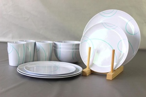 Juego de Vajilla de Melamina de Diseñ<span class=keywords><strong>o</strong></span> Simple Estilo Concies, 12 <span class=keywords><strong>o</strong></span> 16 Piezas, para Fiestas - Product Image 3