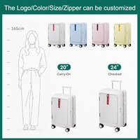 Nouvelle valise à roulettes en aluminium, bagage cabine 20 pouces, valise de voyage multifonctionnelle silencieuse à roues universelles