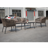 Ensemble de canapés en rotin d'extérieur au design moderne pour jardin, terrasse, hôtel et supermarché - Résistant aux intempéries, vente en gros directe d'usine