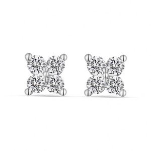 Dylam Tiny Charm <b>Fine</b> Jewelry Sterling Silver Rhodium 18K Gold Plated 5A Zirconia Butterfly Four Leaf Clover <b>Stud</b> <b>Earrings</b> - Product Image 1