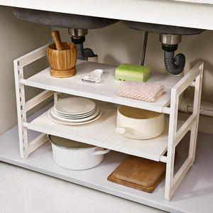 Oferta Especial: Organizador de Fregadero de 2 Niveles, Extraíble, Extensible, Plegable, Ahorra Espacio, Organizador Bajo Fregadero - Product Image 1