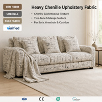 OEM/ODM Chenille Chunky Basketweave Mélange Bicolore pour Coussin de Canapé et Fauteuil ISO CE Oeko GRS