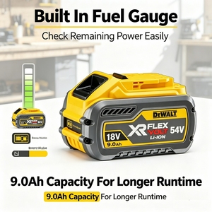 Batería de Iones de Litio Original DCB609-A9 <span class=keywords><strong>FLEXVOLT</strong></span> 20V <span class=keywords><strong>60V</strong></span> Max 9.0Ah con Cambio Automático de Voltaje para Herramientas Eléctricas Inalámbricas - Product Image 5