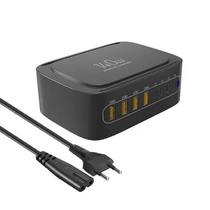 Ilepo 140W USB Sạc Đa Cổng USB Sạc Trạm Nhanh Phí Máy Tính Để Bàn Loại C Power Adapter Pd 65W Máy Tính Để Bàn Sạc