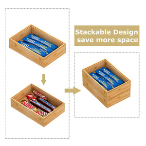 Boîte de rangement en bois rectangulaire en bambou pour l'organisation et l'utilisation en étude - Product Image 5