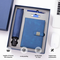 Großhandel Bedruckte Werbegeschenkbox Automatischer Faltbarer Regenschirm Notizbuch Stift USB-Stick Büro-Souvenir Starlink