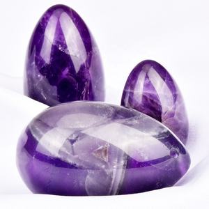 OEM natural Yoni Eggs Dark Amethyst cuidado íntimo femenino Yoni Egg And Wand Set Dark Amethyst Yoni Egg Set - Product Image 1