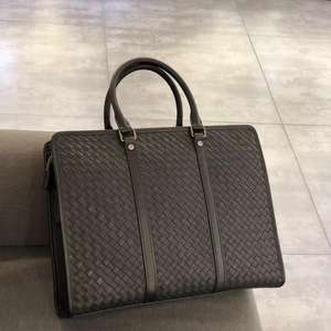 Porte-documents en cuir tissé Intrecciato fait main pour homme, sac à main de luxe en cuir de vachette importé pour ordinateur portable 14 pouces, sac de bureau - Product Image 5