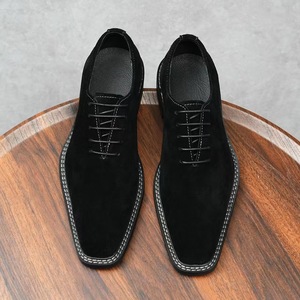 Chaussures Oxford de luxe en cuir de vachette pour hommes, de haute qualité, à lacets, style skate, pour soirée, anti-dérapantes - Product Image 4