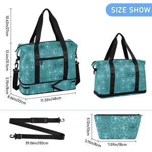 Bolsa de Viaje 2 en 1 con Diseño de Flor de Hau de Hawái, Impermeable, para Ropa, Bolsa de Lona, Maleta para Mujer, Juego de Maletas, Bolsa de Viaje Personalizada - Product Image 3