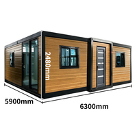ZYBOX Conteneur modulaire extensible à aménagement personnalisé, 2 chambres, 1 salle de bain, préfabriqué et pliable, pour logement annexe, bureau, bâtiment, hôpital