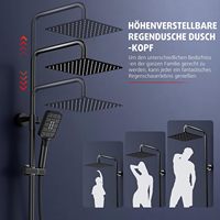 Ensemble de douche thermostatique carré en acier inoxydable personnalisé pour l'Europe, double fonction, mitigeur de douche pour salle de bain