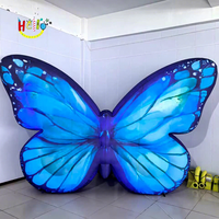 Sculpture de papillon gonflable géante Morpho bleu, accessoire de toile de fond photo pour la décoration de printemps des centres commerciaux