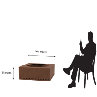 Brasero rustique en acier Corten couleur rouille pour bois de chauffage sec, personnalisable en gros, avec tiroir