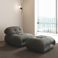 Canapé en forme de L style Wabi-Sabi en flanelle, canapé paresseux créatif pour salon, fauteuil simple en laine d'agneau pour chambre à coucher, modèle Hippo