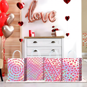 Nueva Bolsa de Papel de Material Compuesto Aluminizado Transfronterizo con Patrón de Amor Navideño, Bolso de Mano, Regalo Artesanal Personalizable, Fuente - Product Image 2