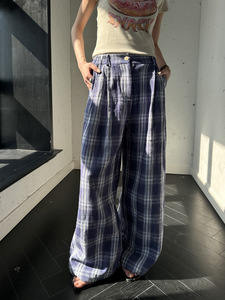 <strong>2025</strong> Spring Brand Wide Leg Women Plaid Pants Korean Style <strong>Fashion</strong> Casual Pants For Women
