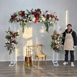 Arco de Boda Artificial con Diseño Floral, Fondo de Flores para Decoración de Escenarios, Arreglo de Fondo de Flores de Seda Moderno de Alta Calidad - Product Image 6