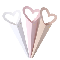 Boîte en papier pour fleurs, forme de cône, pour la Saint-Valentin, nouvelle boîte de transport pour rose unique en forme de cœur