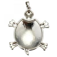 Pendentif tortue en coquille d'ormeau naturelle pour bijoux, mosaïque couleur laiton platine 37x46x6mm