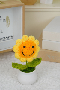 Usine En Gros Muguet Crochet Fleur Tournesol À La Main Tricoté Fleur Tournesols Fête Des Mères Cadeaux - Product Image 5