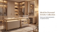 Comptoir de présentation de bijoux de luxe verrouillable, vitrine incurvée en verre, tiroir de rangement LED en acier inoxydable, équipement de magasin