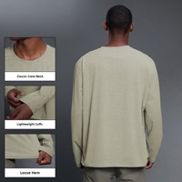 Couche de base unie unie, fine, anti-humidité, respirante, coupe décontractée, sport décontracté, polyester, col rond, manches longues