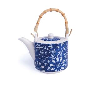 Tetera y Hervidor de Porcelana Azul con Diseño Floral Orientado Excelsa, 55 Cl - Product Image 1