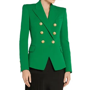 A3816 Top Selling Double Button <strong>Women</strong> <strong>Blazers</strong> Office Lady New Model Jacket - Product Image 1
