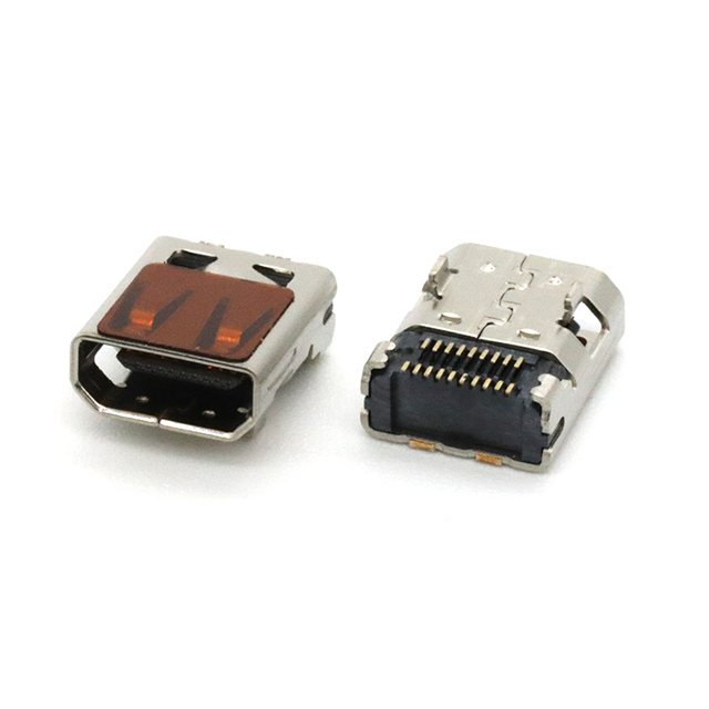 19Pin HD Multimedia Interface Mid Mount 4.37mm Type D H-DMI USB Socket SMT Connector