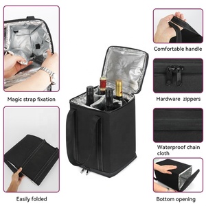 Bolsa Térmica Aislada para Picnic, Reutilizable, Plegable, a Prueba de Fugas, Acolchada, Portátil, para 4 Botellas de Vino - Product Image 4