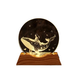 Lámpara Nocturna de Astronauta con Cielo Estrellado, Cristal Grabado en 3D, Plástico Iluminado, Adorno con Forma de Planeta, Regalo Creativo de Cumpleaños - Product Image 5