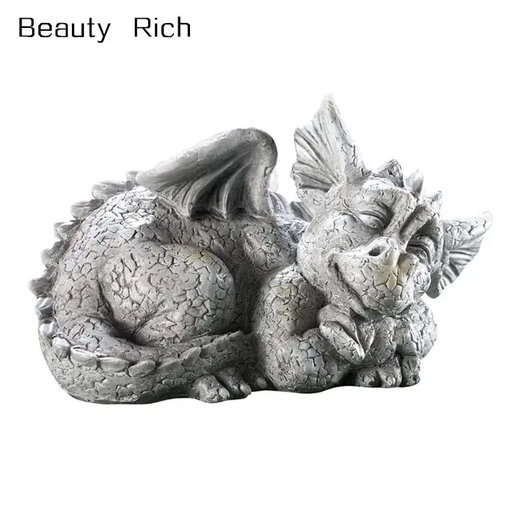 Polyresin/Hars Schattige Mythische Schepsel Baby Slapen Dragon (Dragon Facing Right)