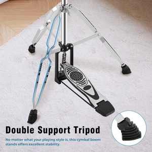 Support de charleston pliable et portable AOOLOO en fer et alliage d'aluminium, hauteur réglable, modèle 25 mm avec pédale fluide - Product Image 5