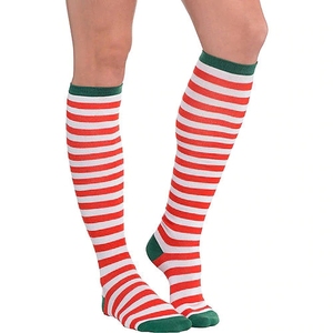Bastón de caramelo de Navidad rojo y blanco adulto <span class=keywords><strong>rodilla</strong></span> Calcetines - Product Image 1