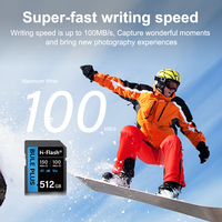 Carte mémoire H-Flash 128 Go Extreme PRO SDXC UHS-I C10 U3 V30 4K UHD pour usage domestique Bleu/Noir