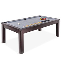 Bancs de table et de rangement pour piscine, salle à manger et tennis de table 3 en 1 de 7 pieds-Table de jeu convertible avec billard et table