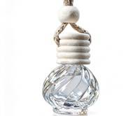 Vente en gros de flacons diffuseurs de parfum pour voiture, transparents, de luxe, 9 ml, vides, avec couvercle en bois
