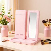 Étui élégant en cuir PU pour crayon à lèvres, simple et portable, avec miroir, support pour rouge à lèvres