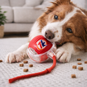 Palla Interattiva Intelligente per Cani con Maniglia in Corda, Ritorno Automatico, Gioco e Addestramento, Fornitura OEM, Ecologica, Standard EN ASTM - Product Image 1