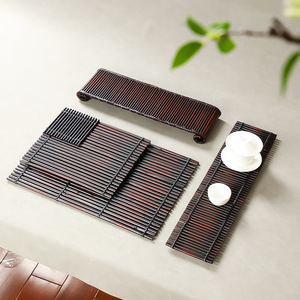 Alfombrilla de té de bambú hecha a mano, rectangular, estilo chino tradicional, para uso en el hogar y la oficina, alfombrillas y almohadillas - Product Image 2