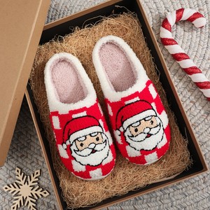 HF natale esplosione inverno casa per pantofole Babbo Natale cotone <span class=keywords><strong>con</strong></span> pelliccia TPR uomo e <span class=keywords><strong>donna</strong></span> lana per pantofole - Product Image 3