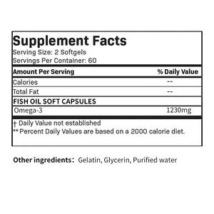 Kapsul Minyak Ikan Omega 3 OEM dengan EPA DHA untuk Wanita 120 Kapsul Bebas GMO - Product Image 2