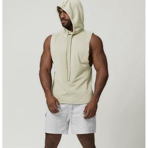 Men's Breathable <b>Sleeveless</b> Hooded Tank Top Punk Style Solid Color Muscle <b>Shirt</b> Cotton Spandex Workout Casual Wear Conceptcase - Product Image 6