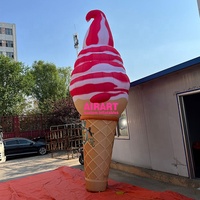 Ballon gonflable coloré en forme de crème glacée pour l'été, grand modèle gonflable de gâteau et de dessert, crème glacée gonflable pour la publicité