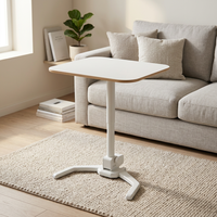 Bureau de travail mobile ADA entièrement assemblé, en fer, moderne, minimaliste, réglable en hauteur par levage à gaz, pliable