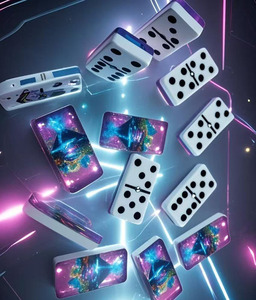 Bán buôn nhựa acrylic Domino tùy chỉnh Hai Lớp Hai màu logo Logo thiết kế logo khối xây dựng đồ chơi - Product Image 4