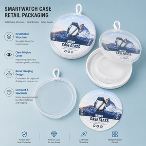 Boîte d'emballage en plastique transparente ronde de qualité supérieure et durable pour les montres <span class=keywords><strong>Apple</strong></span>, Samsung, Huawei, Xiaomi, vente en gros - Product Image 2