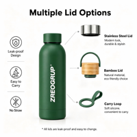 Bouteille d'eau en acier inoxydable personnalisée 500 ml 750 ml avec revêtement en caoutchouc doux au toucher, gourde isotherme sport anti-fuite à petite ouverture