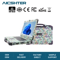 Nouvel ordinateur portable robuste de 15,6 pouces, étanche IP65, résistant à la poussière, ordinateur portable industriel, camouflage vert, OEM ODM pour le travail sur le terrain, Wi-Fi 6, version anglaise européenne